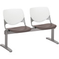 KFI Kool 2 Seat Beam Chair - Brownstone Seat Color - Polypropylene Seat Material - White Back Color - Polypropylene, Aluminum Alloy Back Material - Powder Coated Silver Frame Color - Tubular Steel Frame Material - 1 Each