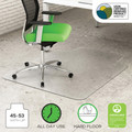 Deflecto Earth Source Hard Floor Chair Mat - Hard Floor - 53" Length x 45" Width x 0.100" Thickness - Lip Size 12" Length x 25" Width - Clear - 1 Each
