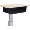 Lorell Sit-to-Stand School Desk w/Large Book Box - Large x 20" Width x 15" Depth x 5" Height - Black - 1 Each