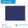 MasterVision Ayda Fabric 36"W Bulletin Board - Blue Fabric Surface - Robust, Tackable, Sleek Style - 0.5" Height x 36" Width - 1 Each