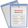 C-Line Safety Striped Shop Ticket Holders - 0.1" Height x 9.8" Width x 13.6" Length - Vinyl - Blue, White - 25 / Box