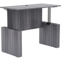 Lorell Essentials Series Sit-to-Stand Desk Shell - x 0.1" Thickness Top, 49" Height x 60" Width x 29" Depth - Finish: Weathered Charcoal - 1 Each