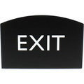 Lorell Exit Sign - 4.5" Width x 6.8" Height - Curved Shape - Surface-mountable - Easy Readability, Braille - Indoor - Plastic - Black - 1 Each