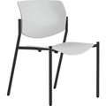 9 to 5 Seating Shuttle Armless Stack Chair with Glides - White Seat Color - Plastic Seat Material - White Back Color - Plastic Back Material - Powder Coated, Black Frame Color - Four-legged Base - 1 Each