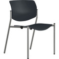 9 to 5 Seating Shuttle Armless Stack Chair with Glides - Black Seat Color - Plastic Seat Material - Black Back Color - Plastic Back Material - Powder Coated, Silver Frame Color - Four-legged Base - 1 Each