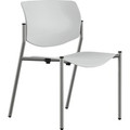 9 to 5 Seating Shuttle Armless Stack Chair with Glides - White Seat Color - Plastic Seat Material - White Back Color - Plastic Back Material - Powder Coated, Silver Frame Color - Four-legged Base - 1 Each