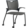 9 to 5 Seating Bella Fabric Seat Mobile Stack Chair - Dove Seat Color - Fabric, Foam, Plastic Seat Material - Dove Gray Back Color - Fabric, Plastic, Foam Back Material - Powder Coated, Black Frame Color - Four-legged Base - 1 Each