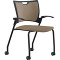 9 to 5 Seating Bella Fabric Seat Mobile Stack Chair - Latte Seat Color - Fabric, Foam, Plastic Seat Material - Latte Back Color - Fabric, Plastic, Foam Back Material - Powder Coated, Black Frame Color - Four-legged Base - 1 Each