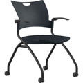9 to 5 Seating Bella Fixed Arms Mobile Nesting Chair - Black Seat Color - Thermoplastic Seat Material - Black Back Color - Thermoplastic Back Material - Black, Powder Coated Frame Color - Four-legged Base - 1 Each