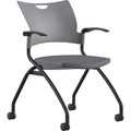 9 to 5 Seating Bella Fixed Arms Mobile Nesting Chair - Dove Seat Color - Thermoplastic Seat Material - Dove Gray Back Color - Thermoplastic Back Material - Black, Powder Coated Frame Color - Four-legged Base - 1 Each