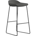 9 to 5 Seating Lilly Lounge Bar Stool - Gray Seat Color - Gray Back Color - Fabric, Foam Back Material - Sled Base - 1 Each