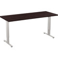 Special-T 24x60" Patriot 2-Stage Sit/Stand Table - Espresso Rectangle Top - Brown Silver Base - 27" to 46" Adjustment - 60" Table Top Width x 24" Table Top Depth - 46" Height - Assembly Required - 1 Each - TAA Compliant