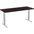 Special-T 24x60" Patriot 3-Stage Sit/Stand Table - Espresso Rectangle Top - Brown Silver Base - 24" to 48" Adjustment - 60" Table Top Width x 24" Table Top Depth - 46" Height - Assembly Required - 1 Each - TAA Compliant