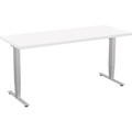 Special-T 24x60" Patriot 3-Stage Sit/Stand Table - White Rectangle Top - Silver Gray Base - 24" to 48" Adjustment - 60" Table Top Width x 24" Table Top Depth - 46" Height - Assembly Required - 1 Each - TAA Compliant