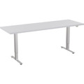 Special-T 24x72" Patriot 3-Stage Sit/Stand Table - Gray Rectangle Top - Silver Gray Base - 24" to 48" Adjustment - 72" Table Top Width x 24" Table Top Depth - 46" Height - Assembly Required - 1 Each - TAA Compliant