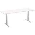 Special-T 24x72" Patriot 3-Stage Sit/Stand Table - White Rectangle Top - Silver Gray Base - 24" to 48" Adjustment - 72" Table Top Width x 24" Table Top Depth - 46" Height - Assembly Required - 1 Each - TAA Compliant