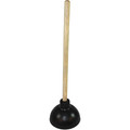 Impact Industrial Professional Plunger - 6.10" Cup Diameter - Wood - 22.5" Length - Black - Toilet, Drain