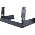 StarTech.com 4U Open Frame Desktop Rack - 2-Post - For A/V Equipment, LAN Switch, Patch Panel, Server - 4U Rack Height - Floor Standing - Black - Steel - 88.20 lb Maximum Weight Capacity - TAA Compliant