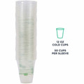 Eco-Products 12 oz GreenStripe Cold Cups - 12 fl oz - Clear, Green - Polylactic Acid (PLA) - Cold Drink - 50/Pack - 20 / Carton