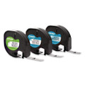 Letratag Paper/plastic Label Tape Value Pack, 0.5" X 13 Ft, Assorted, 3/pack