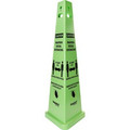 Impact TriVu Social Distancing 3 Sided Safety Cone - Print/Message "Caution Maintain Social Distancing" - 40" Height x 14.8" Depth - Cone Shape - Three-sided, UV Protected - Plastic - Fluorescent Yellow - 1 Each