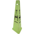 Impact TriVu Social Distancing 3 Sided Safety Cone - Print/Message "Caution Maintain Social Distancing" - 40" Height x 14.8" Depth - Cone Shape - Three-sided, UV Protected - Plastic - Fluorescent Yellow - 1 Each
