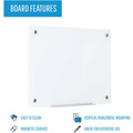 MasterVision Magnetic Glass Dry Erase Board - 36" (3 ft) Width x 48" (4 ft) Height - White Glass Surface - Rectangle - Horizontal/Vertical - Magnetic - 1 Each