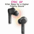 Maxell Sync Up True Wireless Bluetooth Earbuds - Stereo - True Wireless - Bluetooth - 16 Ohm - 20 Hz to 20 kHz - Earbud - Binaural - In-ear - Black