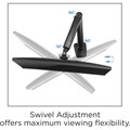 Lorell Mounting Arm for Monitor - Black - Height Adjustable - 1 Display(s) Supported - 14.30 lb Load Capacity - 75 x 75, 100 x 100 - 1 Each