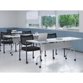 Lorell Flip Top Training Table - White Top - Silver Base - 4 Legs - 23.60" Table Top Length x 72" Table Top Width - 29.50" Height - Assembly Required - Melamine Top Material - 1 Each