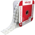 VELCRO&reg; Coin Fasteners - 0.75" Length x 0.75" Width - White - 500 / Pack