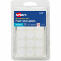 Avery&reg; Removable Multi-Use ID Labels on Small Sheets - Handwrite Only - 3/4" Diameter - Removable Adhesive - Round - White - Paper - Removable, Residue-free, Easy Peel - 15 / Sheet - 21 Total Sheets - 11340 Total Label(s) - 315/Pack - 36 / Carton