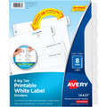 Avery&reg; Big Tab Printable White Label Dividers - 8 x Divider(s) - 8 - 8 Tab(s)/Set - 8.5" Divider Width x 11" Divider Length - 3 Hole Punched - White Paper Divider - White Paper Tab(s) - 20% Recycled - 36 / Carton