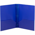 Smead Letter Fastener Folder - 8 1/2" x 11" - 180 Sheets Capacity - 2 x Double Tang Fastener(s) - 2 Internal Pocket(s) - Blue - 3/Pack - 3 / Carton