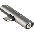 StarTech.com USB-C to 3.5mm Audio Adapter - 1 x 24-pin USB Type C Powered USB Male - 1 x 24-pin USB Type C Powered USB Female, 1 x Mini-phone Audio Female - Silver - 1 Each