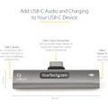 StarTech.com USB-C Audio & Charging Adapter - 1 x 24-pin USB Type C USB 2.0 Powered USB Male - 1 x 24-pin USB Type C USB 2.0 Powered USB Female, 1 x 24-pin Type C USB Female - Silver - 1 Each