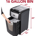 GBC AutoFeed+ Small Office Shredder, 230M, Micro-Cut, 230 Sheets - Continuous Shredder - Micro Cut - 8 Per Pass - for shredding Credit Card, Paper Clip, Staples, Paper - P-5 - 30 Minute Run Time - 16 gal Wastebin Capacity - Black