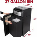 GBC AutoFeed+ Large Office Shredder, 750X, Super Cross-Cut, 750 Sheets - Continuous Shredder - Super Cross Cut - 20 Per Pass - for shredding Credit Card, Paper Clip, Staples, Paper - P-4 - 4 Hour Run Time - 37 gal Wastebin Capacity - Black