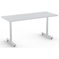 Special-T Kingston Training Table Component - Light Gray Rectangle Top - Metallic Sand T-shaped Base - 60" Table Top Length x 24" Table Top Width - 29" Height - Assembly Required - Thermofused Laminate (TFL) Top Material - 1 Each