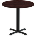 Special-T StarX-2 Dining Table - Espresso Round Top - Black, Powder Coated Base - 36" Table Top Diameter - 29" Height - Assembly Required - Thermofused Laminate (TFL) Top Material - 1 Each