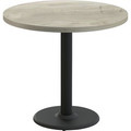 Special-T Cantina-2 Dining Table - Aged Driftwood Round Top - Black, Powder Coated Base - 42" Table Top Diameter - 29" Height - Assembly Required - Thermofused Laminate (TFL) Top Material - 1 Each