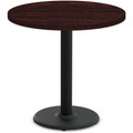 Special-T Cantina-2 Dining Table - Espresso Round Top - Black Wrinkle, Powder Coated Base - 36" Table Top Diameter - 29" Height - Assembly Required - Thermofused Laminate (TFL) Top Material - 1 Each