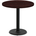Special-T Cantina-2 Dining Table - Espresso Round Top - Black Wrinkle, Powder Coated Base - 36" Table Top Diameter - 42" Height - Assembly Required - Thermofused Laminate (TFL) Top Material - 1 Each
