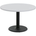 Special-T Cantina-2 Dining Table - Gray Round Top - Black Wrinkle, Powder Coated Base - 42" Table Top Diameter - 29" Height - Assembly Required - Thermofused Laminate (TFL) Top Material - 1 Each