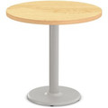 Special-T Cantina-2 Dining Table - Crema Maple Round Top - Fog Gray, Powder Coated Base - 36" Table Top Diameter - 42" Height - Assembly Required - Thermofused Laminate (TFL) Top Material - 1 Each