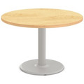 Special-T Cantina-2 Dining Table - Crema Maple Round Top - Fog Gray, Powder Coated Base - 42" Table Top Diameter - 42" Height - Assembly Required - Thermofused Laminate (TFL) Top Material - 1 Each