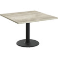 Special-T Cantina-2 Dining Table - Aged Driftwood Square Top - Black, Powder Coated Base - 42" Table Top Length x 42" Table Top Width - 29" Height - Assembly Required - Thermofused Laminate (TFL) Top Material - 1 Each