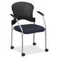 Eurotech Breeze Chair with Casters - Navy Seat Color - Fabric Seat Material - Navy Back Color - Gray Frame Color - Steel Frame Material - Four-legged Base - Perfection Navy - 1 Each