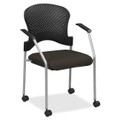 Eurotech breeze FS8270 Stacking Chair - Pepper Seat Color - Fabric Seat Material - Pepper Back Color - Gray Frame Color - Steel Frame Material - Four-legged Base - Fuse Pepper - 1 Each