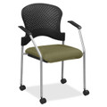 Eurotech breeze FS8270 Stacking Chair - Vine Seat Color - Fabric Seat Material - Vine Back Color - Gray Frame Color - Steel Frame Material - Four-legged Base - 1 Each